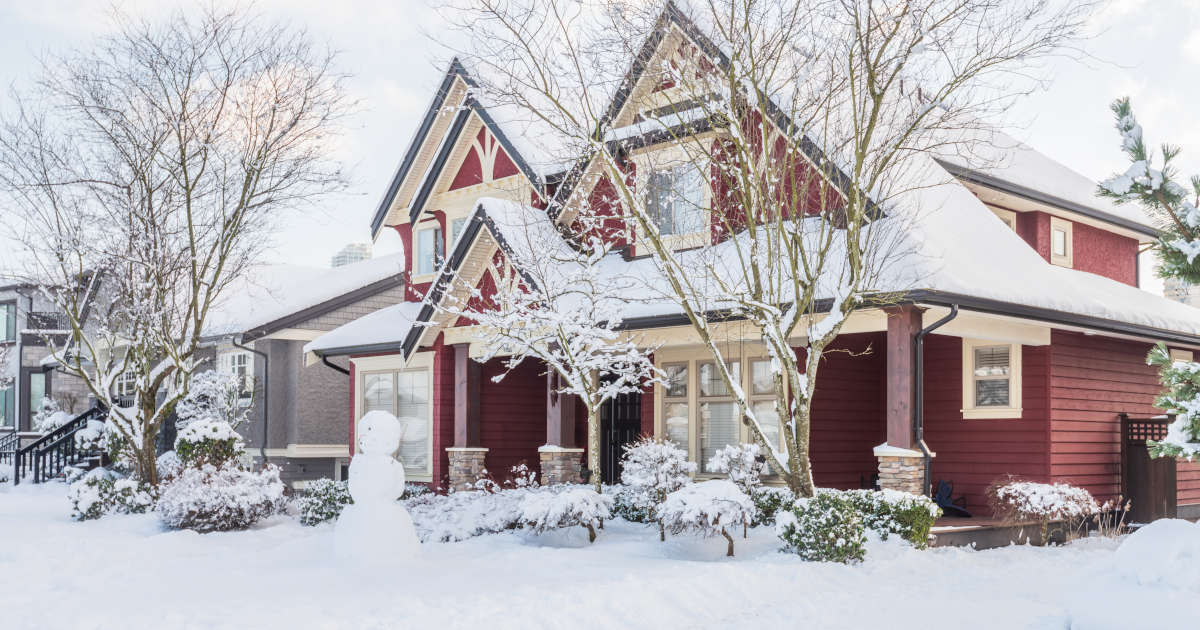 house in snow