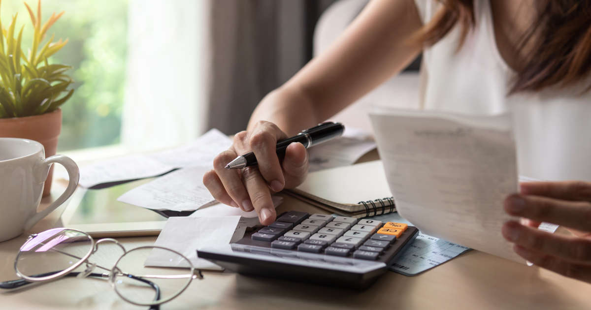 woman working on finances